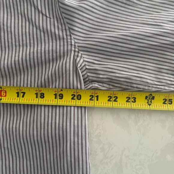 Tiger of Sweden Mens Striped Long Sleeve Button Down Shirt, Slim Fit, Gray - Picture 6 of 8